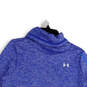 Womens Blue Space Dye Turtleneck Thumb Hole Pullover Sweatshirt Size M image number 3