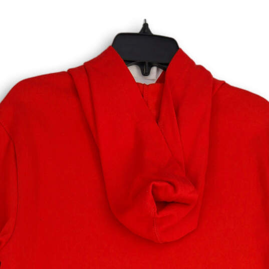 NWT Womens Red Long Sleeve Kangaroo Pocket Pullover Hoodie Size Small image number 4