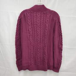 LL Bean WM's Purple Cardigan Full Zip Sweater Size XL alternative image