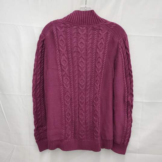 LL Bean WM's Purple Cardigan Full Zip Sweater Size XL image number 2