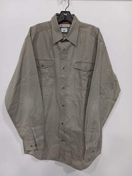 Men's Columbia Long-Sleeve Button-Up Casual Shirt Sz LT