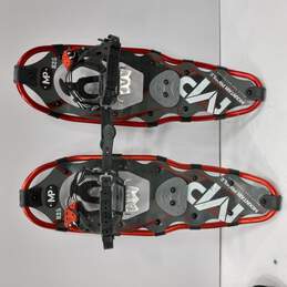 Unisex Red Snowshoes Red Metal w/ Ski Poles In Bag alternative image