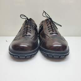 Alfani Brown Casual Lace Up Leather Shoes Men's Size 9.5 alternative image