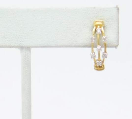 10k Yellow Gold Diamond Accent Single Post Back Earring 0.9g image number 2