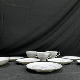 Bundle of Assorted White Noritake Saucer, Tea Cups & Plates w/ Floral Design alternative image