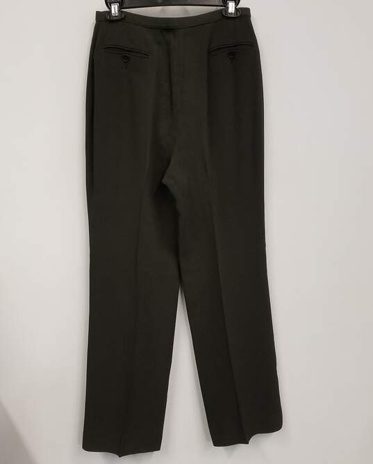 Womens Black Flat Front Pockets Straight Leg Formal Dress Pants Size 42 image number 1