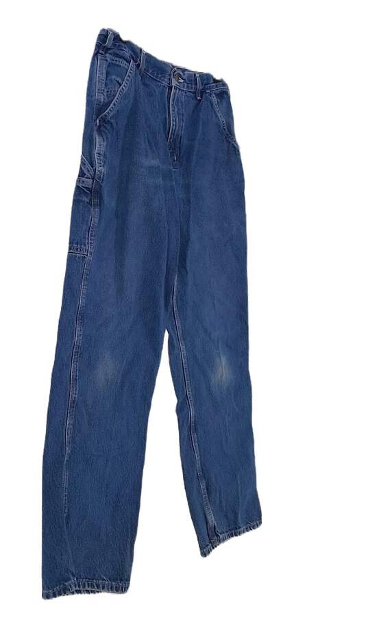 Womens Blue Regular Fit Casual Denim Straight Jeans Size 33x30 image number 3