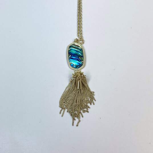 Designer Kendra Scott Gold-Tone Tassel Rayne Pendant Necklace image number 2