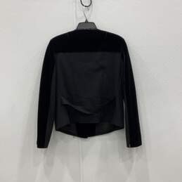 Akris Punto Womens Black Velvet Asymmetric Zip Motorcycle Jacket Size 14 alternative image
