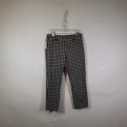 Womens Check Martin Fit Flat Front Straight Leg Ankle Pants Size 10