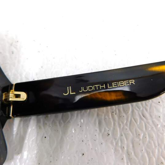 Judith Leiber 'Fushia' Lense Havana Brown Frame Oversized Sunglasses, Box & Dust Bag NWT with COA image number 10