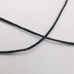 Jill Platner 925 Sterling Black Gortex Cord Peace Sign Pendant 14.5" Choker 4.8g alternative image