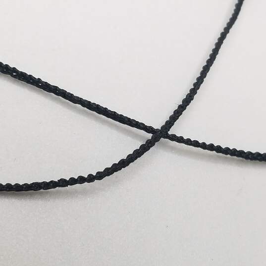 Jill Platner 925 Sterling Black Gortex Cord Peace Sign Pendant 14.5" Choker 4.8g image number 2