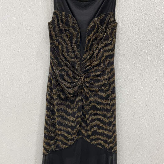 NWT Womens Black Ruched Animal Print Sleeveless Pullover Maxi Dress Size XL image number 3