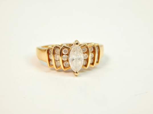 10k Yellow Gold Marquise CZ Tiered Ring 3.4g image number 4