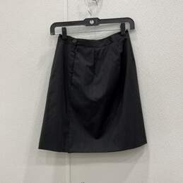 Giorgio Armani Womens Dark Gray Pleated Side Slit A-Line Skirt Size 4 With COA alternative image