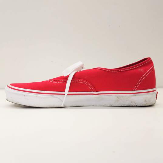 Vans Authentic Red Canvas Casual Shoes Men's Size 11 image number 3