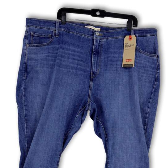 NWT Womens Blue 721 Denim Medium Wash High Rise Skinny Jeans Size 26W image number 3