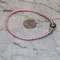 Pandora Sterling Silver Pink Leather Braided Charm Bracelet - 4.5g image number 3