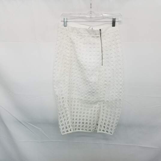 Banana Republic White Open Knit Pencil Skirt WM Size 6 NWT image number 2