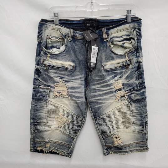 Supply & Demand MN's Skinny Fit Distressed Denim Jean Shorts Size 36 XL image number 2