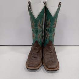 Justin Women's Green Leather Western Boots Size 7B alternative image