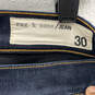 Womens Blue Denim Dark Wash Pockets Regular Fit Skinny Leg Jeans Size 30 image number 4