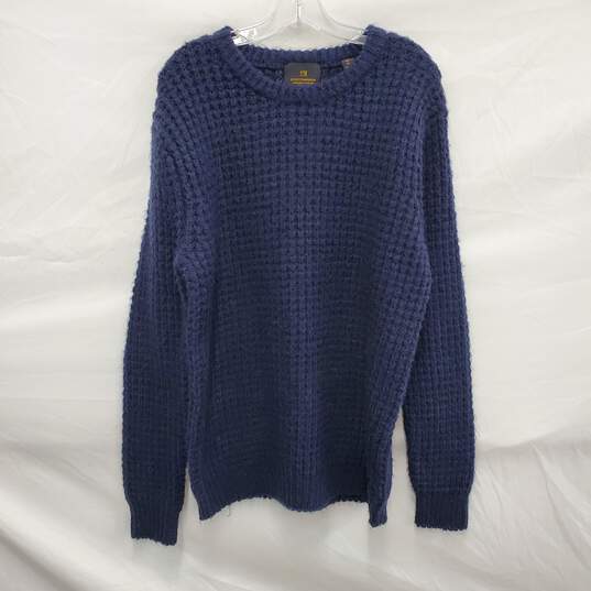 Scotch & Soda MN's Mohair Dark Blue Knit Crewneck Sweater Size XL image number 1