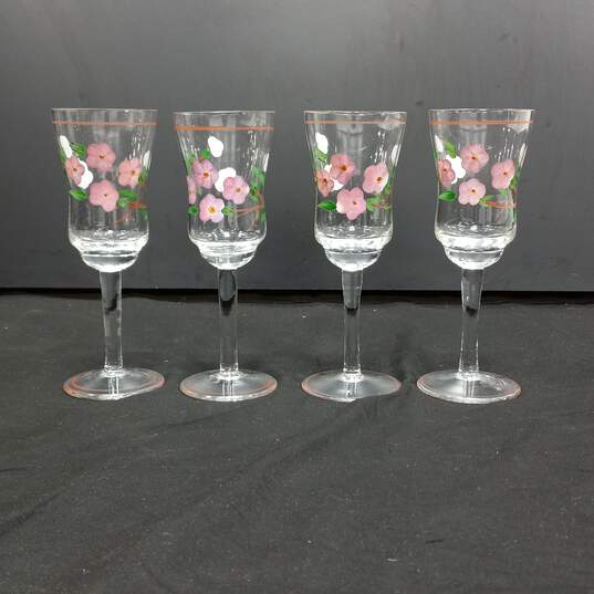 5PC Cordial Floral Pattern Clear Decanter & Glass Set image number 6