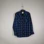 Mens Plaid Collared Long Sleeve Chest Pockets Snap Front Shirt Size Medium image number 1