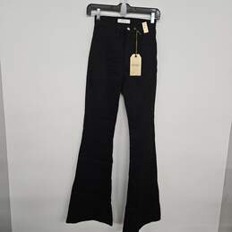Vibrant Black High Waist Flare Denim Jeans