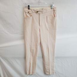 Anthropologie The Essential Slim Striped Cotton Blend Pants Size 6
