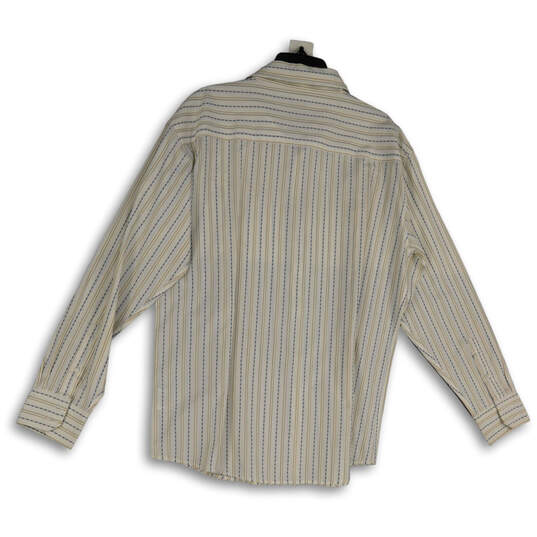 NWT Mens Multicolor Striped Embroidered Long Sleeve Button-Up Shirt Size XL image number 2