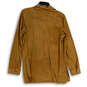 NWT Mens Tan Collared Long Sleeve Side Slit Button-Up Shirt Size Medium image number 2