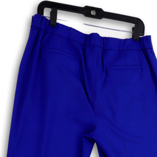 Womens Blue Flat Front Slash Pockets Straight Leg Ankle Pants Size 12 image number 3