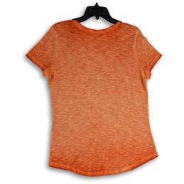 NWT Womens Orange Heather Scoop Neck Short Sleeve Pullover T-Shirt Size M alternative image