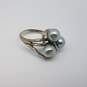 Textured 14k White Gold Triple Fw Pearl Sz 7 1/2 Ring 6.3g image number 6