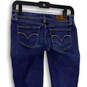 Womens Blue Denim Bold Curve Medium Wash Distressed Skinny Jeans Size 5M image number 4