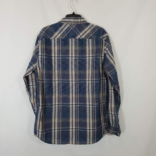 Eighty Eight Men Blue Plaid Button Up Shirt NWT sz XL image number 2
