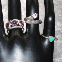 Assortment of 3 Sterling Silver Rings (Size 4.25-5.75) - 8.2g