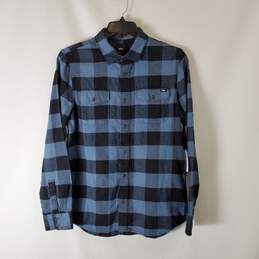Vans Men Blue Flannel L/S Button Up Shirt NWT sz S