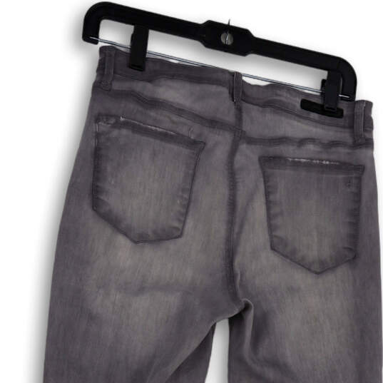 Womens Gray Denim Light Wash Pockets Stretch Skinny Leg Jeans Size 29 image number 4