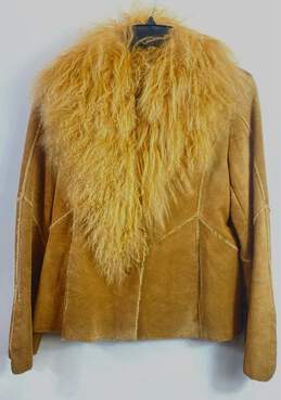 Guess Women Brown Suede Leather Jacket S