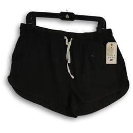 NWT Womens Gray Elastic Waist Drawstring Slash Pocket Sweat shorts Size XL