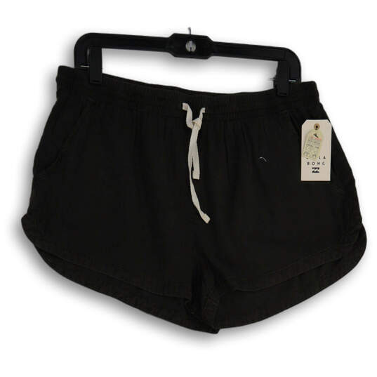 NWT Womens Gray Elastic Waist Drawstring Slash Pocket Sweat shorts Size XL image number 1