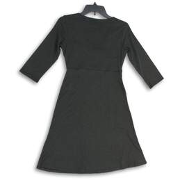 NWT Toad & Co. Womens Black Ruched V-Neck 3/4 Sleeve A-Line Dress Size XS alternative image