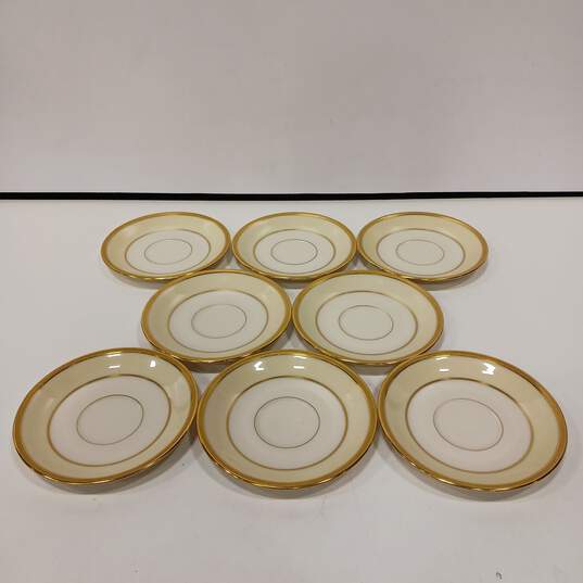 Set of 8 Lenox Bellaire B-368-A Golden Saucers image number 1
