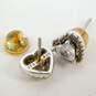 Romantic 925 Sterling Silver CZ Heart Stud Earrings Heart Pendant Necklace & Pearl Bracelet 27.4g image number 5