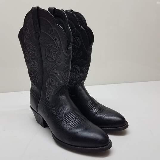 Ariat Heritage Women's 8 Boots Black Leather Embroidered Western image number 1