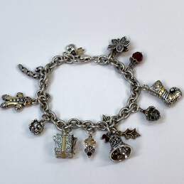 Designer Brighton Silver-Tone Link Chain Christmas Holiday Charm Bracelet alternative image